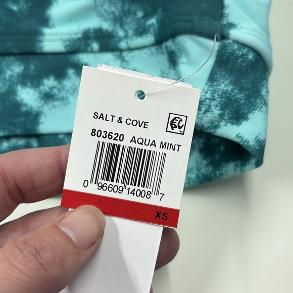 Salt + Cove Sea Foam One-Shoulder Bikini Top- Aqua Mint, Women Size XS,  NWT - Picture 5 of 6